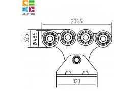 SGN.01.140 Alutech Опора роликовая (полимерные ролики), для ворот до 300 кг. Light (шт)