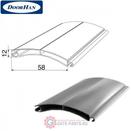 RHE58M08 DoorHan Профиль экструдированный RHE58M08 серебристый (п/м)