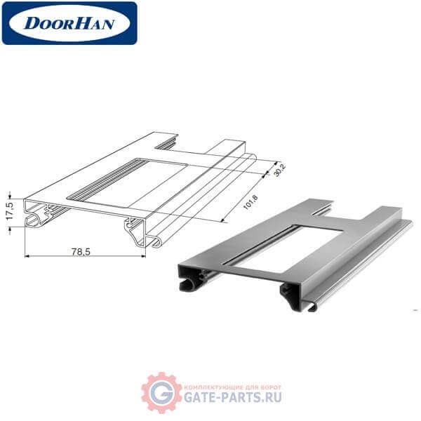 RHE78G02 DoorHan Профиль экструдированный RHE78G02 решеточный коричневый (п/м)