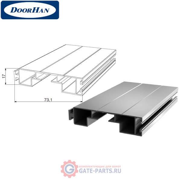 RA77EM03 DoorHan Профиль концевой RA77EM03 серый (п/м)