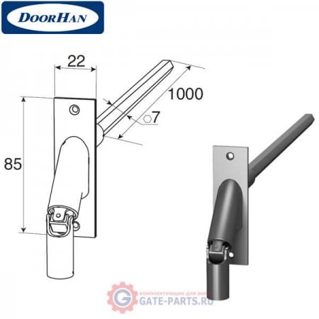 RK7E DoorHan Кардан 90 RK7E без петли (длина штока 1 метр)