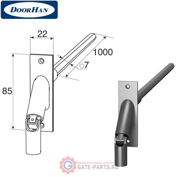 RK7E DoorHan Кардан 90 RK7E без петли (длина штока 1 метр)