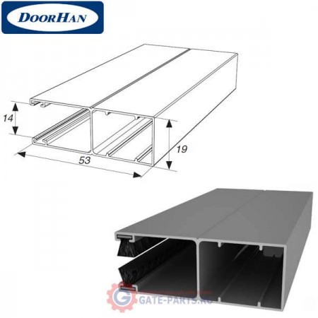 RG53MS03 DoorHan Направляющий профиль с щеткой RG53MS03 серый (п/м)