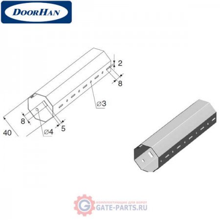 RV40 DoorHan Вал октогональный RV40x0.6 (п/м)