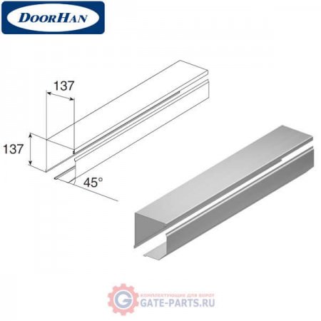 RB13701 DoorHan Короб защитный RB13701 белый (п/м)