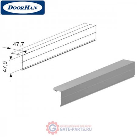 RHKR-000103 DoorHan Профиль алюминиевый RHKR-0001 для короба защитного серый (п/м)