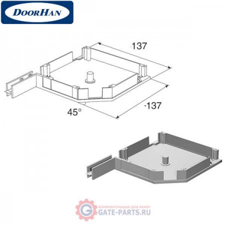 RK13708 DoorHan Крышка боковая RK13708 серебристая (пара)