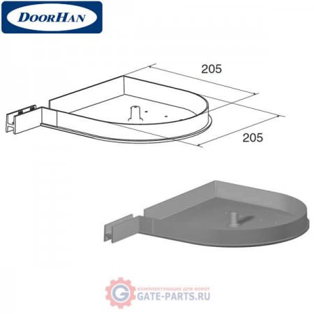 RK205D03 DoorHan Крышка боковая RK205D круглая серая (пара)