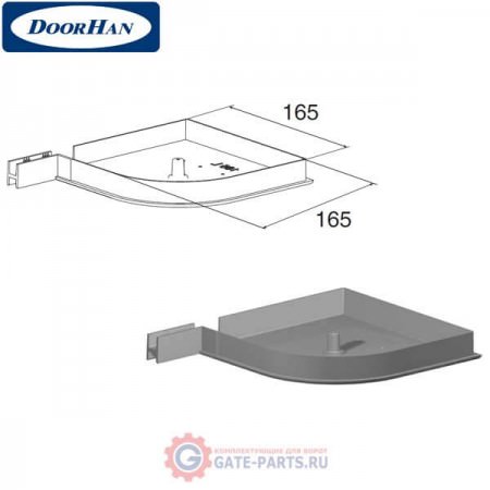 RK165R01 DoorHan Крышка боковая RK165R полукруглая белая (пара)