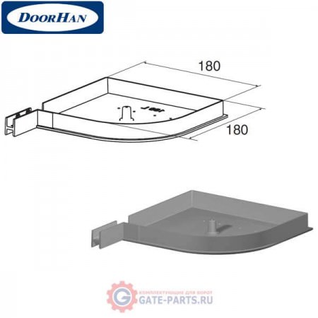 RK180R08 DoorHan Крышка боковая RK180R полукруглая серебристая (пара)