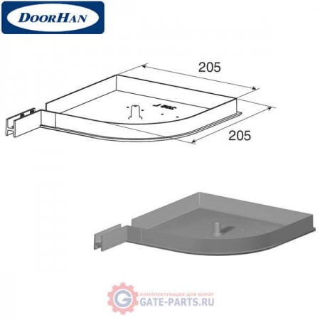 RK205R01 DoorHan Крышка боковая RK205R полукруглая белая (пара)