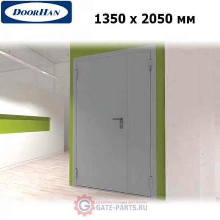 DTG/1350/2050/7035/L/N Doorhan Дверь техническая 1350х2050 двухстворчатая, глухая, левая (шт.)