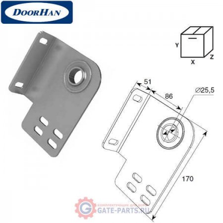 13001 DoorHan Концевой опорный кронштейн 86 мм (пара)
