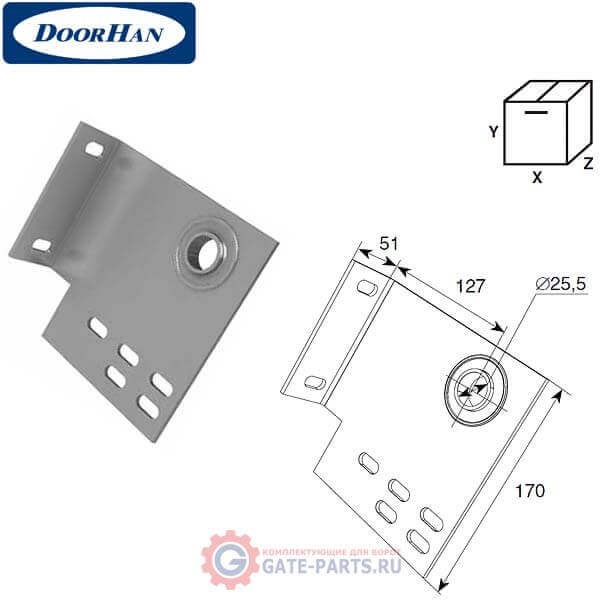 13003 DoorHan Концевой опорный кронштейн 127мм (пара)