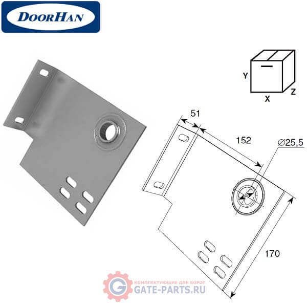 13004 DoorHan Концевой опорный кронштейн 152мм (пара)
