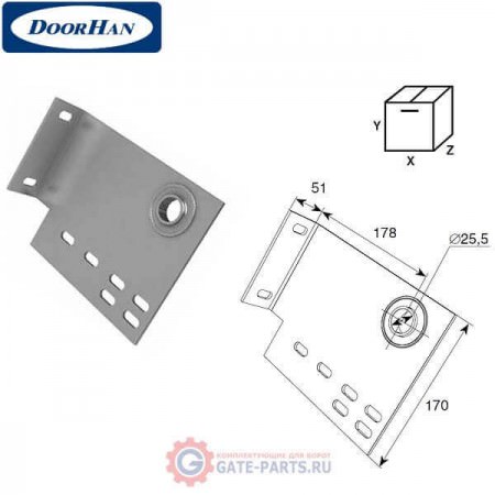 13005 DoorHan Концевой опорный кронштейн 178мм (пара)