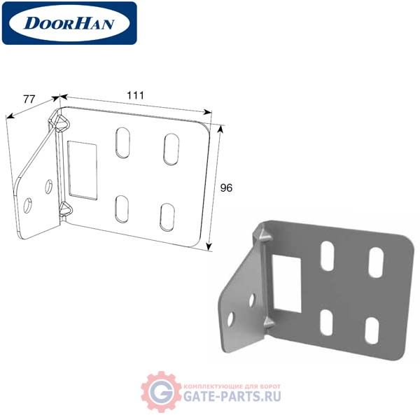 DH25239 DoorHan Кронштейн угловой для соединения двойных направляющих и "С"-профиля