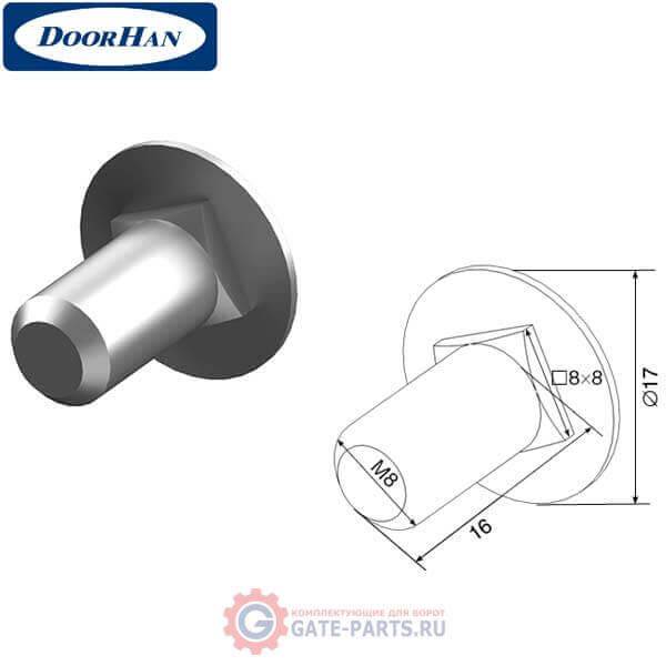 152-10 DOORHAN Болт/D-М8/L-16мм/с полукруг.головкой/Тупой/Неоцинкованный/Неполнорезьб./шаг резьбы 1,0/AISI409(08Х13 (шт.)