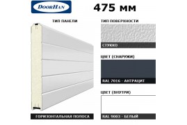 2S00/S00-7016/9003 DoorHan Панель 475мм Нстукко/Нстукко RAL7016/бел(RAL9003) (п/м)